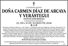 Carmen Díaz de Arcaya y Verástegui